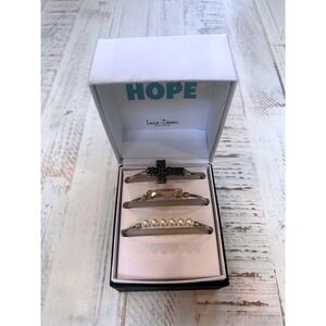 Luca + Danni Hope‎ Cross Crystal Pearl Bangle Bracelet Set Women